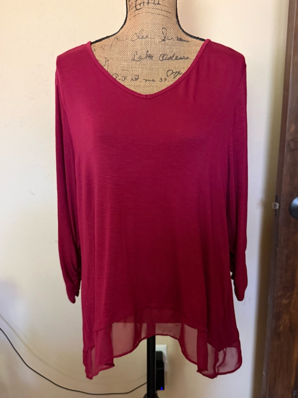 Style & Co. Berry Long-Sleeve Chiffon-Hem Tunic